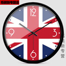 妙普乐酒店大堂挂钟世界时间酒店宾馆挂钟大厅用钟表前台背景墙时钟专用 H299英国金属黑框 16英寸