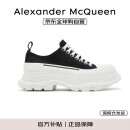 亚历山大.麦昆（ALEXANDER MCQUEEN）女鞋经典情人节礼物运动黑白帆布鞋697072 W4MV2 1070