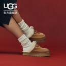 UGG秋季女士时尚舒适纯色厚底系带装饰休闲半拖包头拖1158260 CHE | 栗色 38