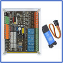 STM32开发板工控板光耦隔离输入大电流MOS继电器电机驱动485通讯 核心主板保护盒子STLink烧录器默认黑色