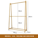 唐傲落地式金色婚纱礼服展示架子铁艺服装店挂衣架双层女装店西装货架 180长*180高双层纳米金 成人短款或童装 官方标配