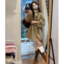 oein系带有腰带的毛呢大衣女小个子短款呢子大衣女秋冬感超好看收 卡其普通款 卡其普通款 S