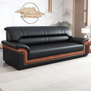 【尾货】头层真皮办公沙发会客室接待商务现代简约三人位沙发茶几组合 三人位 加厚耐磨西皮材质