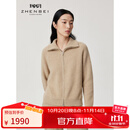 珍贝ZB/珍贝加厚纯羊绒衫女翻领长袖双拉链针织开衫外套2025新品31320 自然色 厚款 M (100)
