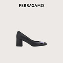 【95成新】菲拉格慕（Ferragamo）女士黑色高跟鞋 0774734_1D _ 75 礼物送女友