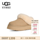 UGG秋季女士一脚蹬乐福鞋懒人毛毛鞋明星同款1171393MDSD|芥菜籽色38