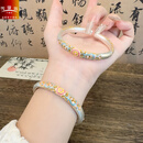 梨花海棠 足银999.9国风新中式纯银手镯轻奢百搭珐琅彩银镯女送礼 梨花海棠足银手镯