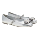 【8成新】菲拉格慕（Ferragamo）女士银色新版Vara芭蕾舞平底鞋 0769030_1C _ 50 礼物 送女友