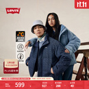 Levi's李维斯25年秋冬新款情侣同款美式休闲时尚牛仔羽绒服外套 深蓝 L
