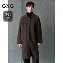 GXGGXG男装 商场同款棕色通勤长款大衣外套 棕色 190/XXXL
