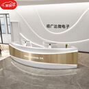 公司现代简约烤漆前台美容院不锈钢弧形吧台理发店迎宾接待收银台 银色不锈钢+灰色柜体 收藏加购优先发货 240x60x100cm