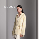 ERDOS 春夏定位提花蓬松纯羊绒外套双面穿保暖时髦帅气女毛呢大衣 香蕉奶昔 S 155/80A