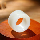 书兜新疆和田玉羊脂白玉扳指 男士大拇指素面戒指天然玉石指环error 内径约22mm