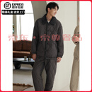 FENTENGG三层夹棉情侣睡衣女冬季抗静电时尚可外穿大码男士家居服套装 74406深灰-男 XL 3层