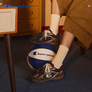 Champion【丁禹兮同款】冠军休闲运动鞋子女25秋冬新款羽翼薄底复古德训鞋 棕色 37 (230mm)