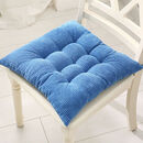 樱竺儿加厚坐垫办公室四季学生教室女凳子地上垫子屁股屁垫绑带久坐椅垫 灯芯绒方湖蓝 45*45cm