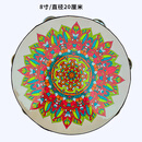网童奇贝铃鼓敦煌飞天手鼓新疆维吾尔族手拍鼓乐器幼儿园舞蹈道具考级专用 【曼陀罗】8英寸直径20cm