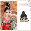 创京懿选儿童假发古风女演出古装汉服儿童假发古风头饰一体式飞天发髻敦煌 儿童光瑶髻+云纹发冠