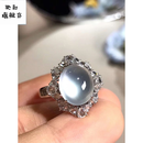 驰射港澳轻奢老坑缅甸天然a货高冰玻璃种白冰翡翠蛋面戒指今年流行的