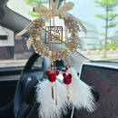 山头林村水晶汽车挂件高级感车载后视镜吊饰网红车内挂饰吊坠平安喜乐女生 2024高奢平安喜乐水晶挂件+米2