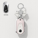 塔克尔适用于奔驰A200L钥匙套挂件A级C级包C260L扣E300L壳GLC300/GLE/GL 钥匙壳+挂扣C款粉白