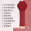 汐耐电动洗脸仪超声波震动便携式充电网红男女硅胶洁面仪神器清洁毛孔 尊享款红色（8000转）