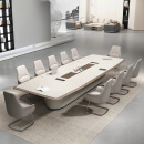 烤漆会议桌长桌洽谈桌高档创意会议室大型时尚办公桌椅组合工作台 5米会议桌2.8米前台椅子64张