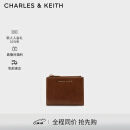 CHARLES&KEITH质感纯色包包女包多卡位短款钱包女士生日礼物CK6-10680907 Chocolate巧克力色 XXS