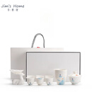 季慕家九色鹿德化白瓷功夫茶具套装家用简约陶瓷盖碗6人小茶杯 九色鹿套装_精装礼盒