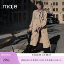 Maje【博主同款】2024春夏新款女装时尚宽松风衣大衣MFPOU01194 灰褐色 T36
