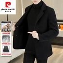 皮尔卡丹（pierre cardin）[鹅绒内胆]100%羊毛双面呢男士毛呢大衣呢子外套男短款秋季冬款 黑色【9131鹅绒内胆-100羊毛】 175/88A [L-120-135斤]