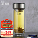 希诺抗菌玻璃杯双层透明水杯男高档泡茶杯子XN-1927珠光本色 410mL