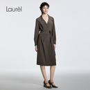 Laurèl【桑蚕丝】25夏新款经典中长款风衣女LWD365F114DX 深灰棕 L