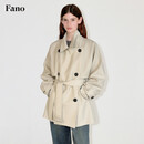 fano studios范洛Fano 经典摩登活页廓形双排扣垂感短风衣外套女小个子2026春 米灰色第二批 S
