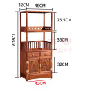 八方客红木家具非洲花梨（学名：刺猬紫檀）茶水柜中式实木餐边柜 A款小号双层（48*32*126cm）