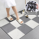 豪金汇澡堂防滑垫 淋浴房浴室地垫洗澡专用拼接垫卫生间门口厕所洗手间 吸盘款灰色+白色 底部吸盘 加倍 30x30cm36片装3.24平米