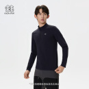 KOLON SPORT/可隆半拉链长袖 男子户外休闲无缝一体织棉感弹力拼接内搭T恤 LHZT5SN033-BK 黑色 L 175/96A