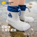 柠檬宝宝儿童雨鞋男女童雨靴防水防滑小孩上学水鞋 甘石灰 34
