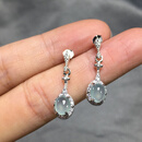 PZI奢侈高端S925银镶嵌 缅甸翡翠A货 精美耳钉 冰种耳饰玉石珠宝首饰