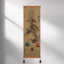 听琴图卷轴画布艺挂画客厅宽40cm长120cm（原图缩小）装饰画背景画工艺品