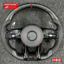KIDDYEARS适用奔驰amg碳纤维809方向盘总成glkec23600ls级碳纤维改装新款 碳纤维黑壳体红缝线长拨片