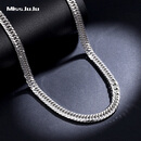 Miss JuJu pt950铂金项链男士白金喜平链显粗亮面潮牌古巴链 重44.96克 长58cm粗约4.5mm，