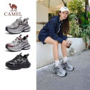 骆驼（CAMEL）【银月】老爹鞋女新潮撞色厚底休闲鞋 L24A283742 灰/枪/黑 38