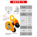 手推单轨跑车手拉小车2吨桃型吊车工字钢滑轮滑车葫芦吊运器 手推跑车-5T