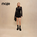 Maje秋冬女装法式时尚纤维混纺高弹材质黑色A字短款裙裤 黑色 T38