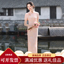 BUOUBUOU长款改良旗袍2025新款年轻款少女民国复古修身收腰走秀连衣裙春夏 心知 L