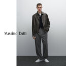 Massimo Dutti春季新品2025男装仿旧效果纳帕皮革外套03375576 深棕色 M