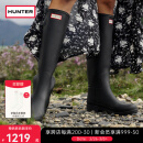 HUNTER【修饰腿型】户外露营女鞋Refined防水防滑高筒靴长筒靴网红女靴 黑色BLK/哑光 38