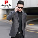 皮尔卡丹（pierre cardin）2025春秋新款羊毛休闲西装男青年修身单西装上衣厚款毛呢西服外套 灰色 L 175