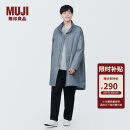 无印良品 MUJI 男式 木棉混 大衣 风衣外套男中长款长袖 AD0VDA4S 中灰色 L(175/100A)